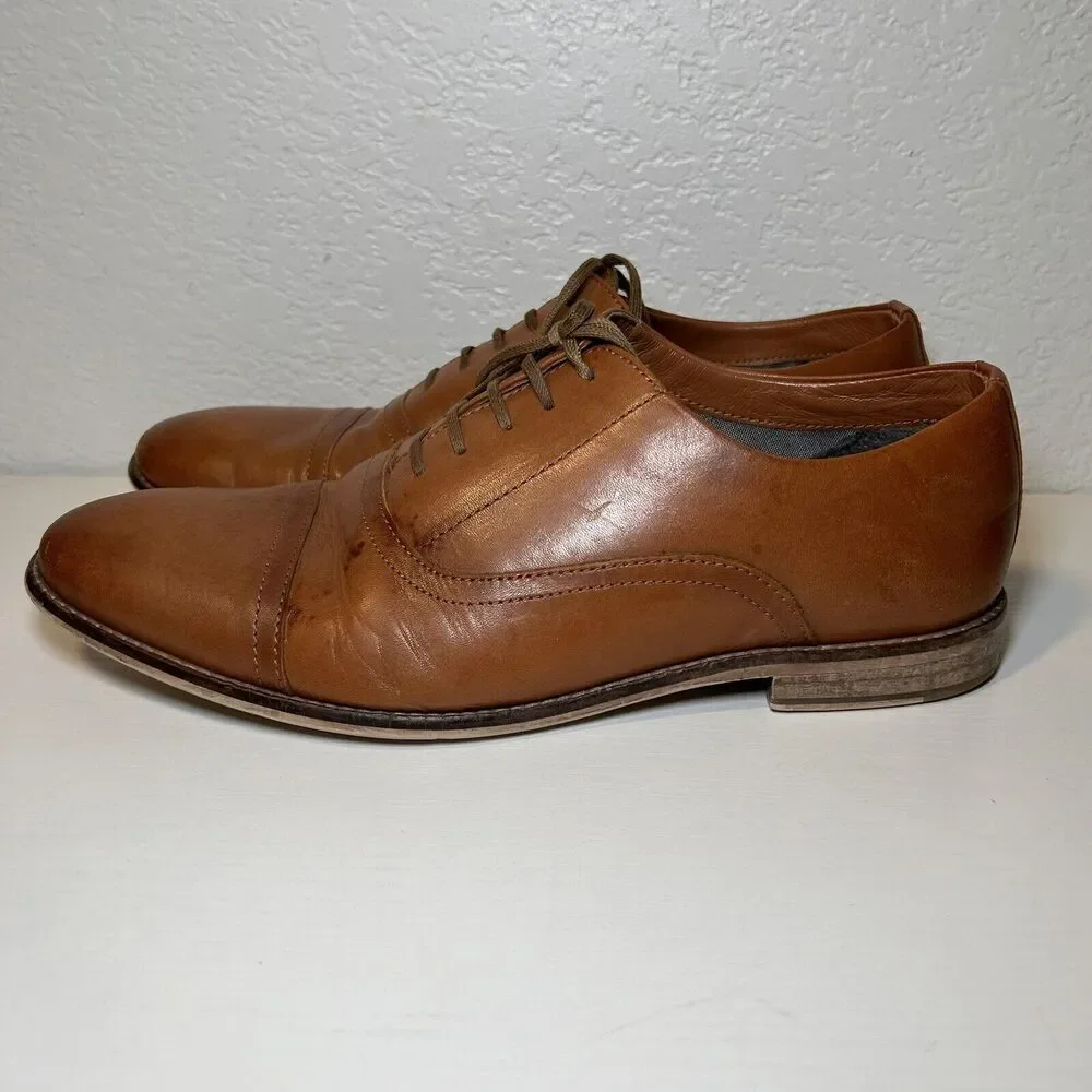 RUSH Gordon Rush Brown Oxford Classic Men's Shoes Size 10 Leather Everett